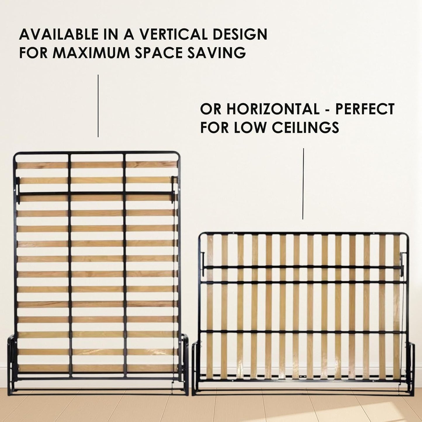 Horizontal Wall Beds (Classic Murphy Bed, Pull-Out Bed, Foldaway Bed, Hidden Bed) (Queen Wall Bed Kit (60" X 80"))