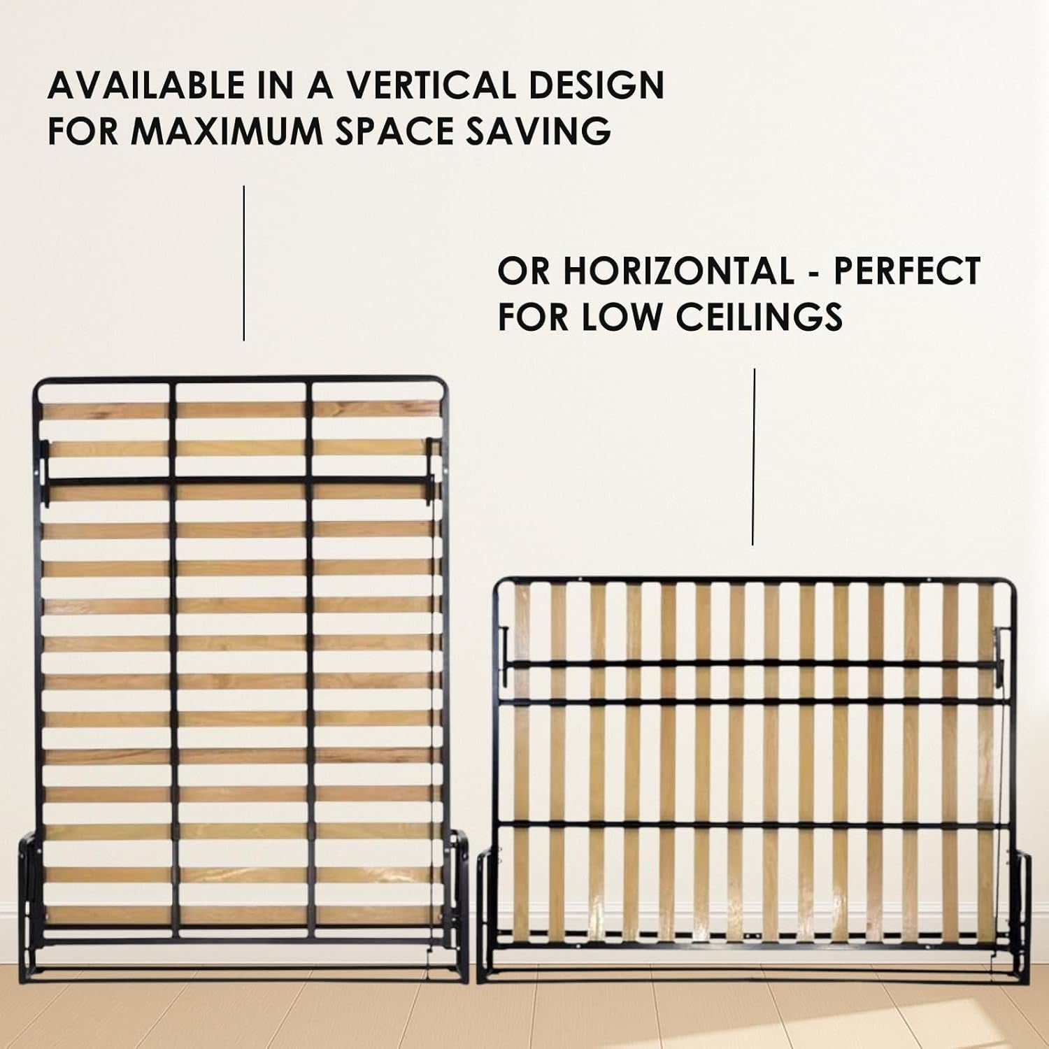 Horizontal Wall Beds (Classic Murphy Bed, Pull-Out Bed, Foldaway Bed, Hidden Bed) (Queen Wall Bed Kit (60" X 80"))