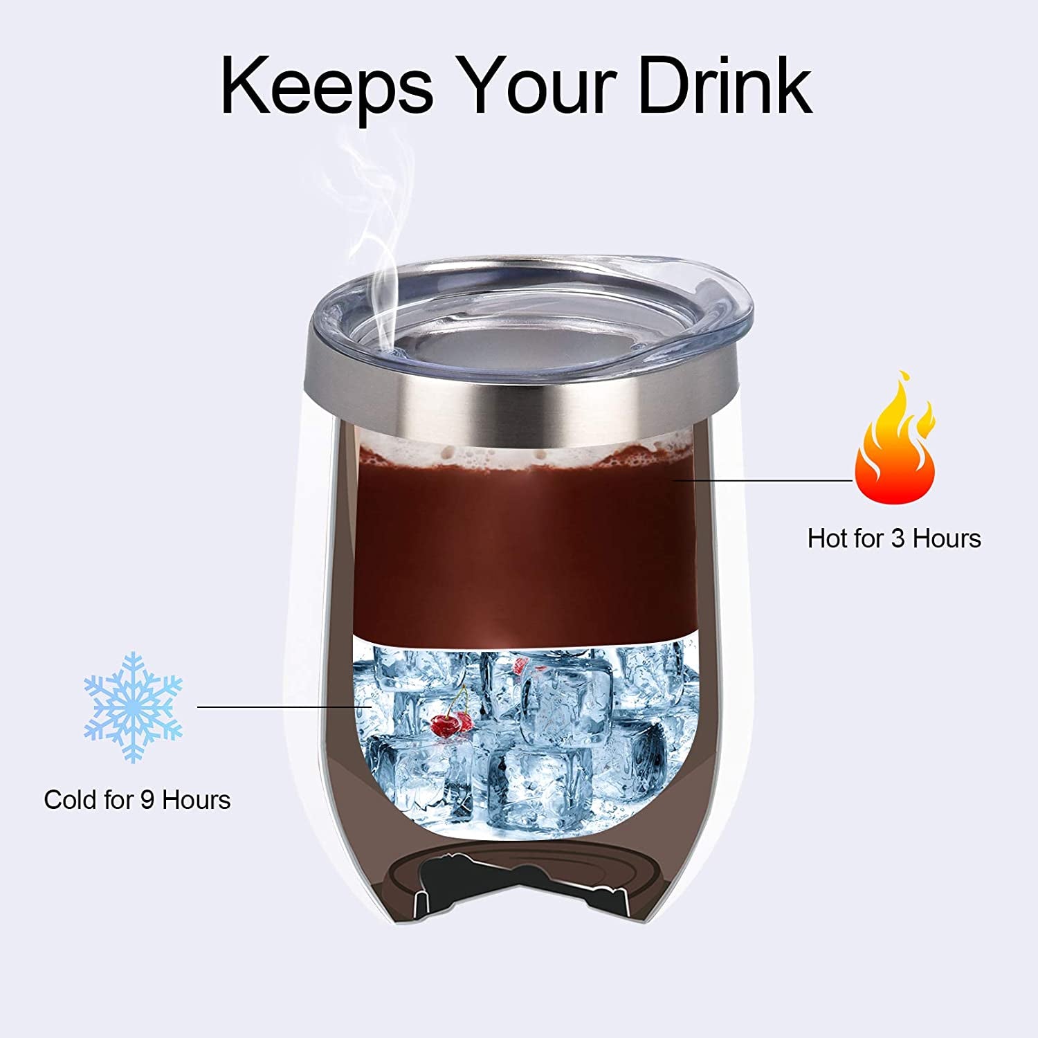 12 Pack Stainless Steel Wine Tumblers, 12Oz Double Wall Vacuum Insulated Wine Tumblers with Lids and Straws, Stainless Steel Stemless Wine Glasses for Coffee, Wine, Cocktails, Champaign, White…