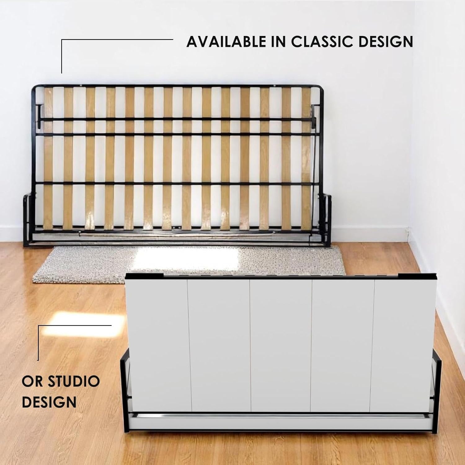 Horizontal Wall Beds (Classic Murphy Bed, Pull-Out Bed, Foldaway Bed, Hidden Bed) (Queen Wall Bed Kit (60" X 80"))